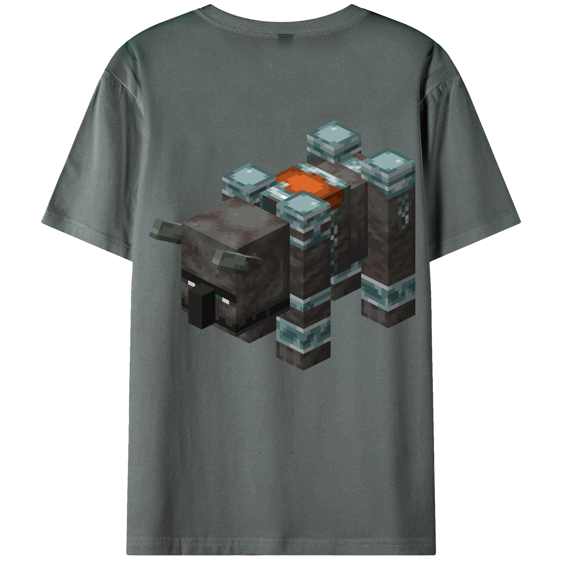 （画像用） マインクラフト ブロックの世界 Minecraft MC Block world 綿100％ メンズ半袖Tシャツ（バックプリント） 通気性